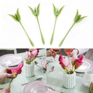 Napkins Stands Origami Flower Home Tool Family Dinner