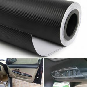 Best4U All You Need 3D Car Interior Accessories Panel Black Carbon Fiber Vinyl Wrap Film Sticker