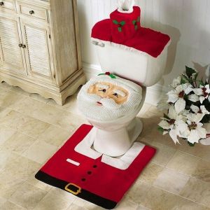Merry Christmas Toilet Seat & Cover Santa Claus